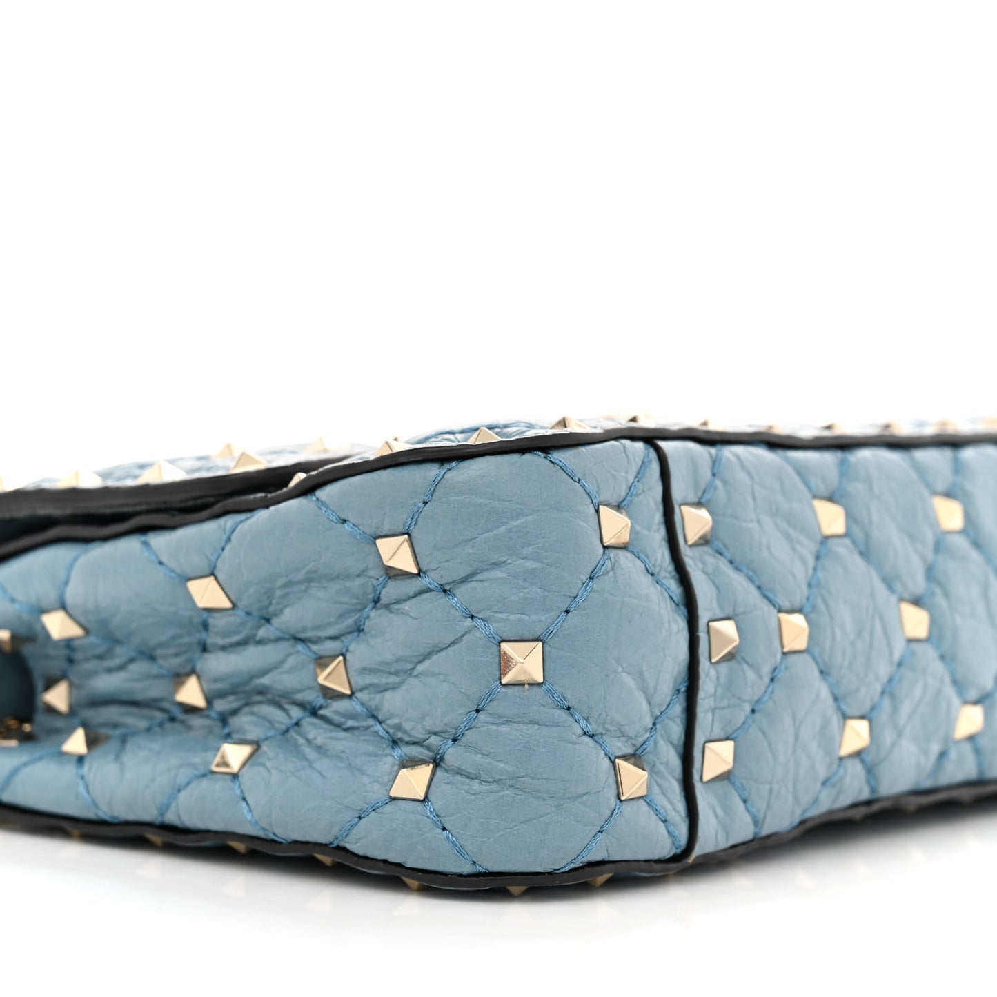 Nappa Small Rockstud Spike Shoulder Bag Aqua