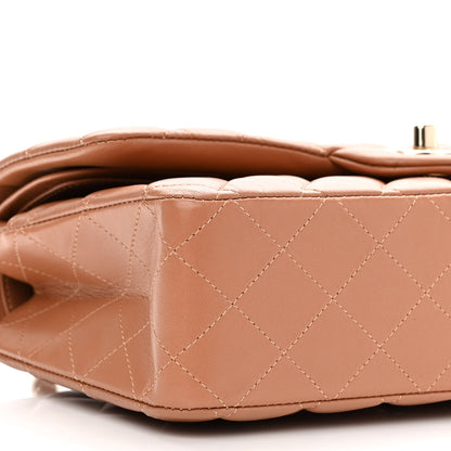 Chanel Lambskin Quilted Medium Double Flap Brown 9 of 11