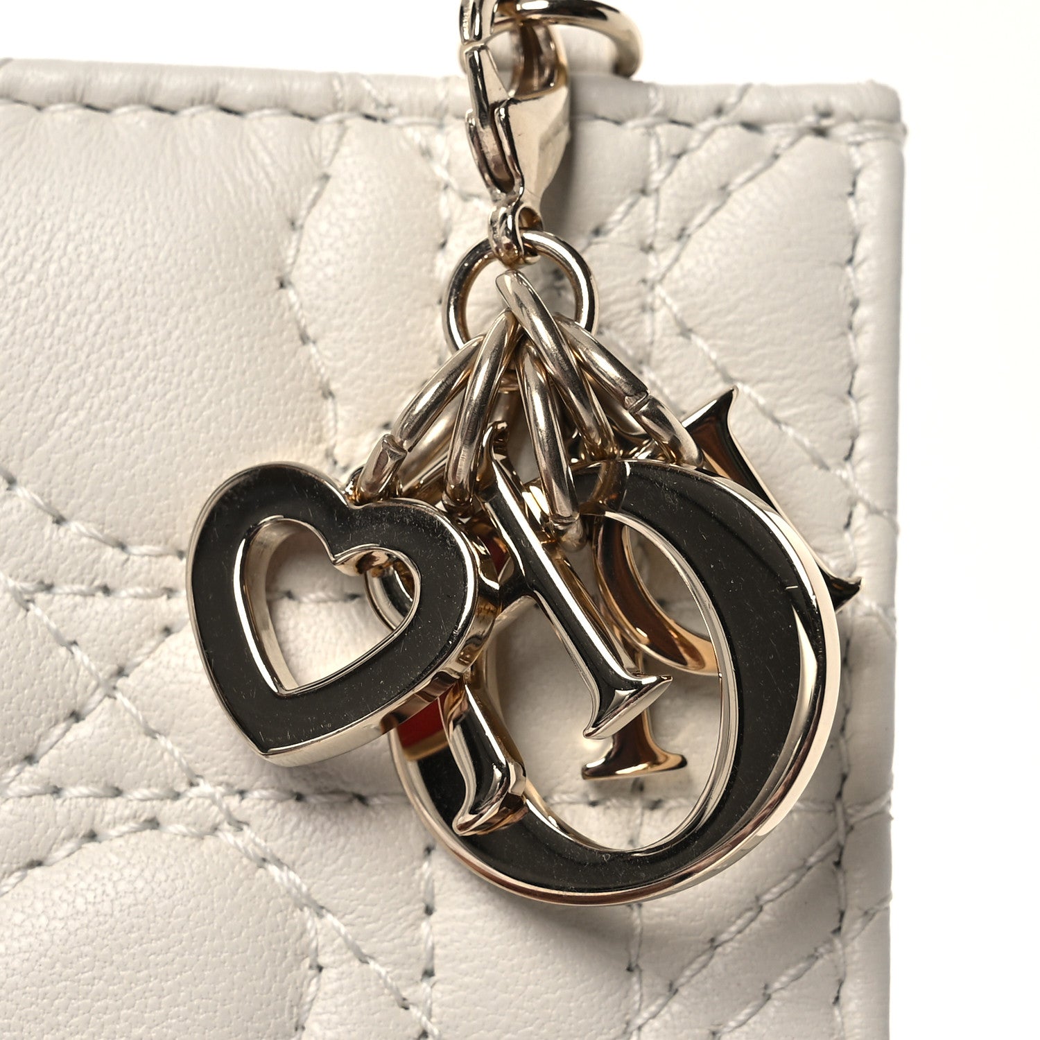 Christian Dior Lambskin Cannage DiorAmour Lady Dior Card Holder White 10 of 12