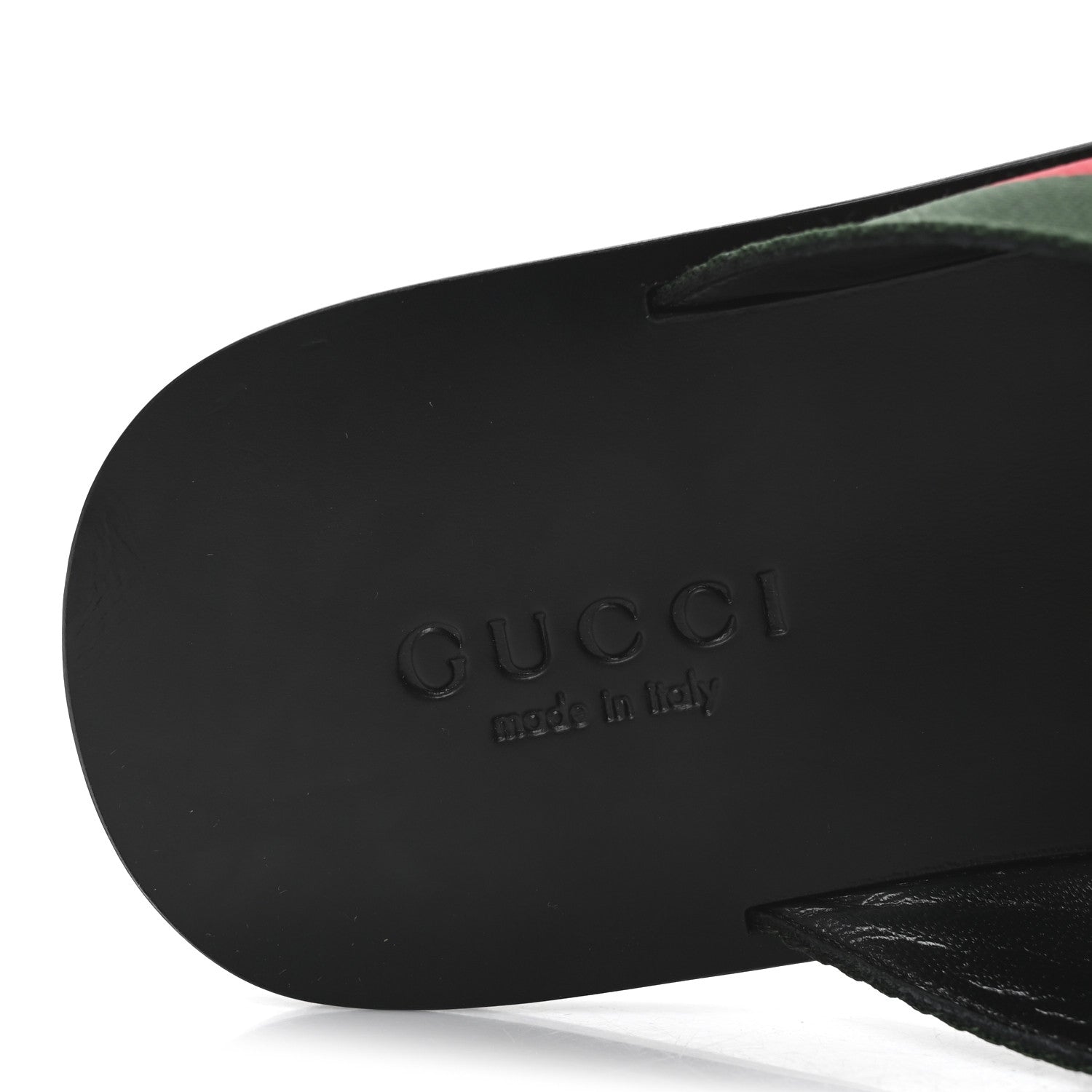Gucci Nylon Calfskin Web Mens GG Thong Sandals 7 Green Red Black 8 of 8