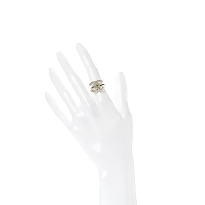 Chanel Crystal CC Ring 4.5 Gold 2 of 4