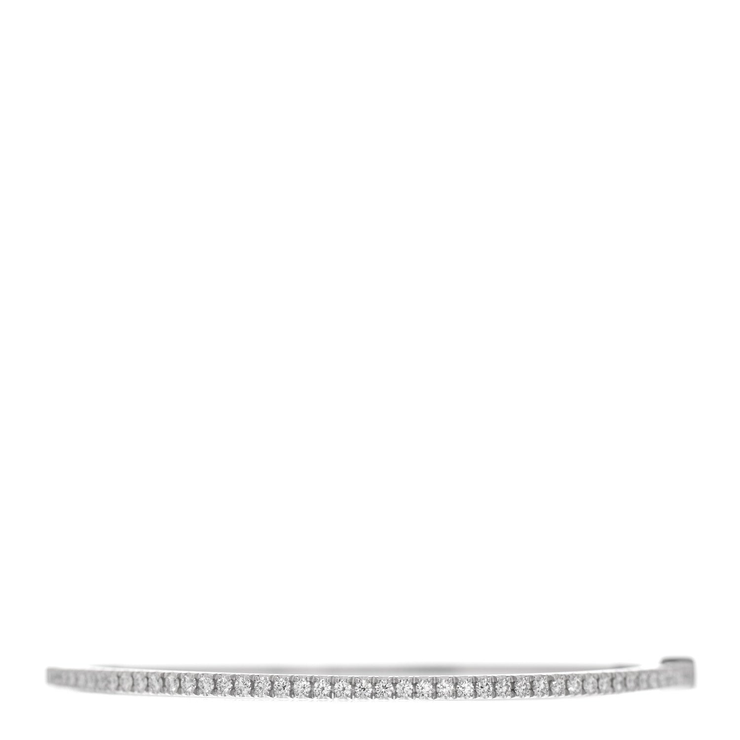 Tiffany 18K White Gold Diamond Metro Bangle Bracelet 1 of 4