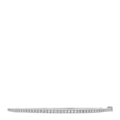 Tiffany 18K White Gold Diamond Metro Bangle Bracelet 1 of 4