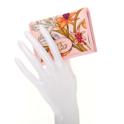 Gucci Canvas Flora Card Case Wallet Pink 2 of 7