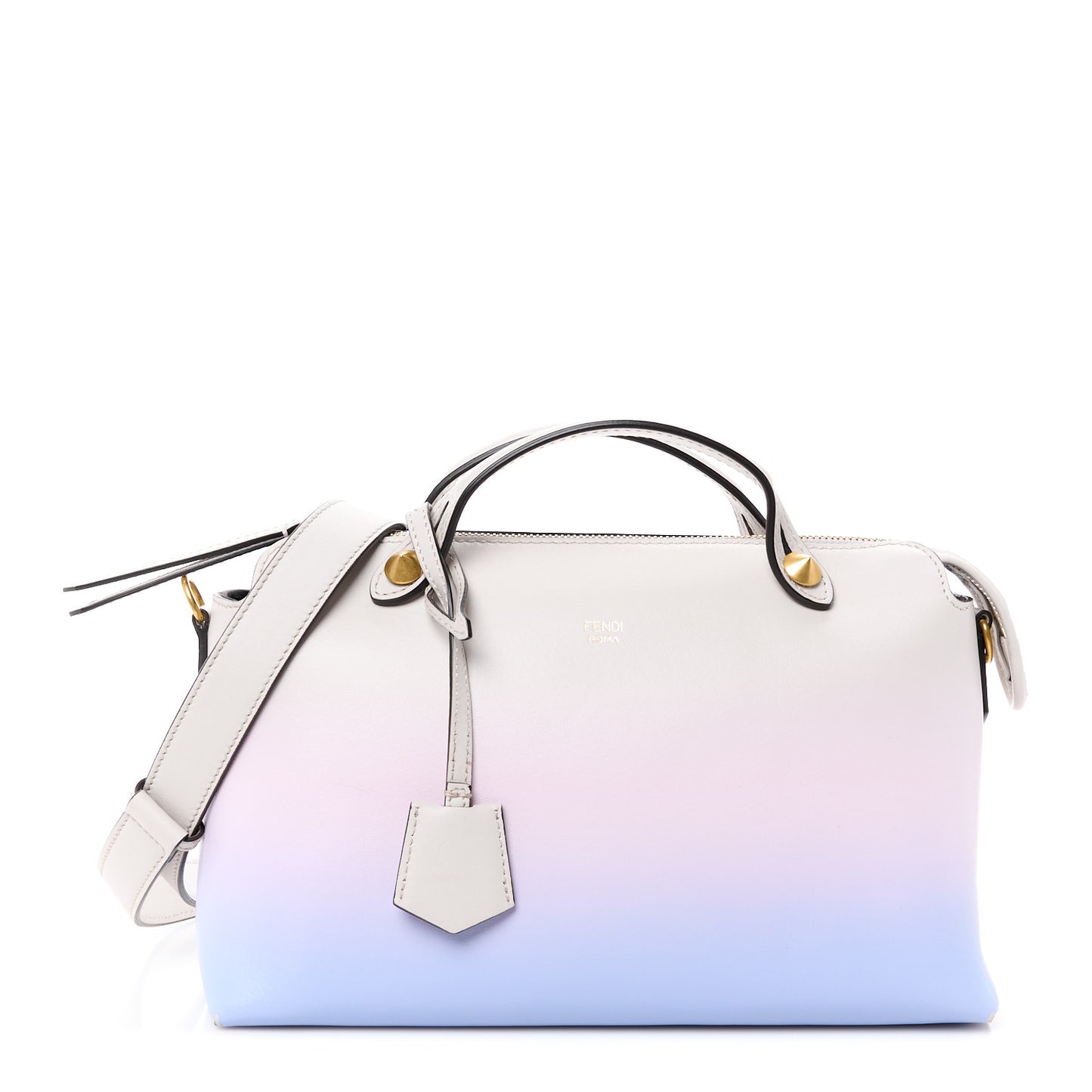 X JOSHUA VIDES Vitello Century Sfumato Medium By The Way Boston Bag Ghiaia Rosa Azzurro