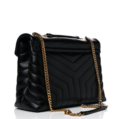 Saint Laurent Calfskin Y Quilted Monogram Medium Loulou Chain Satchel Black 4 of 15