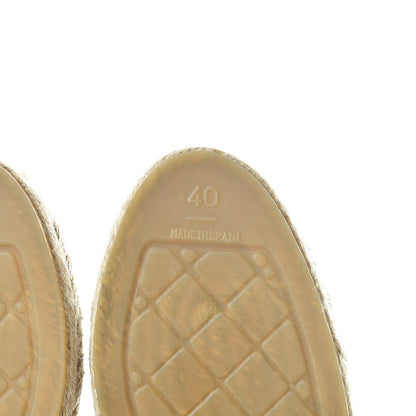 Chanel Lambskin CC Espadrilles 40 Beige Black 6 of 10