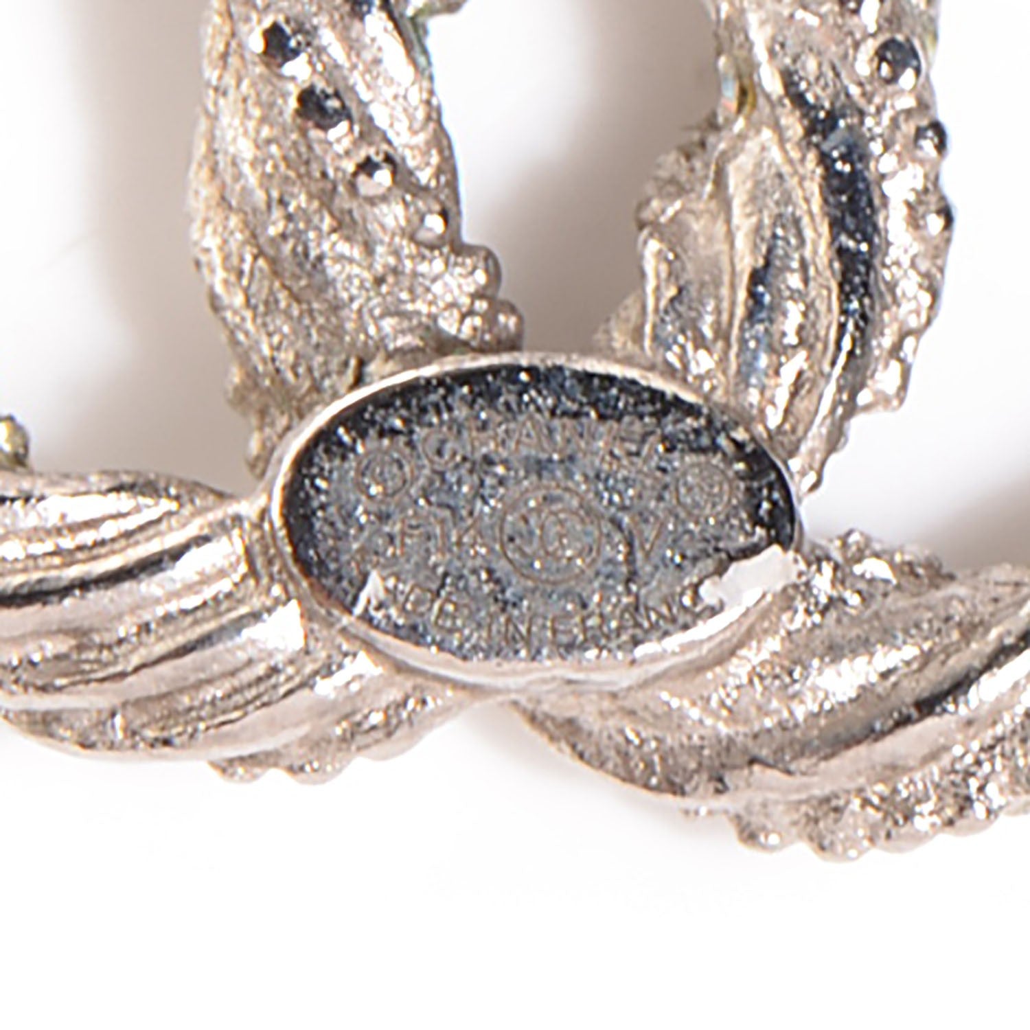 Chanel Crystal CC Earrings Silver 6 of 6