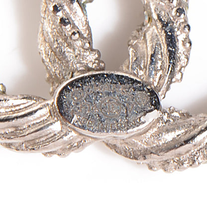 Chanel Crystal CC Earrings Silver 6 of 6