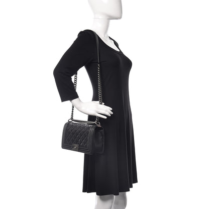 Chanel Calfskin Double Stitch Medium Boy Flap Black 2 of 10