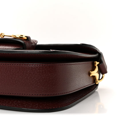 Gucci Monogram Textured Dollar Calfskin Horsebit 1955 Shoulder Bag Sahara Rubino Chardonnay 10 of 10
