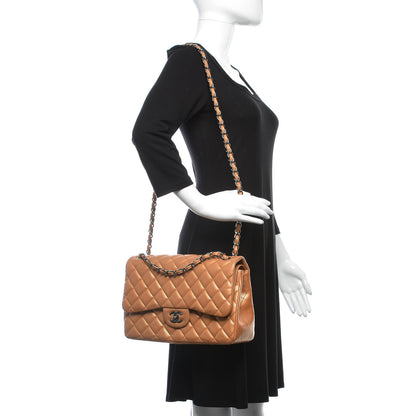 Chanel Metallic Caviar Quilted Jumbo Double Flap Copper 2 of 7