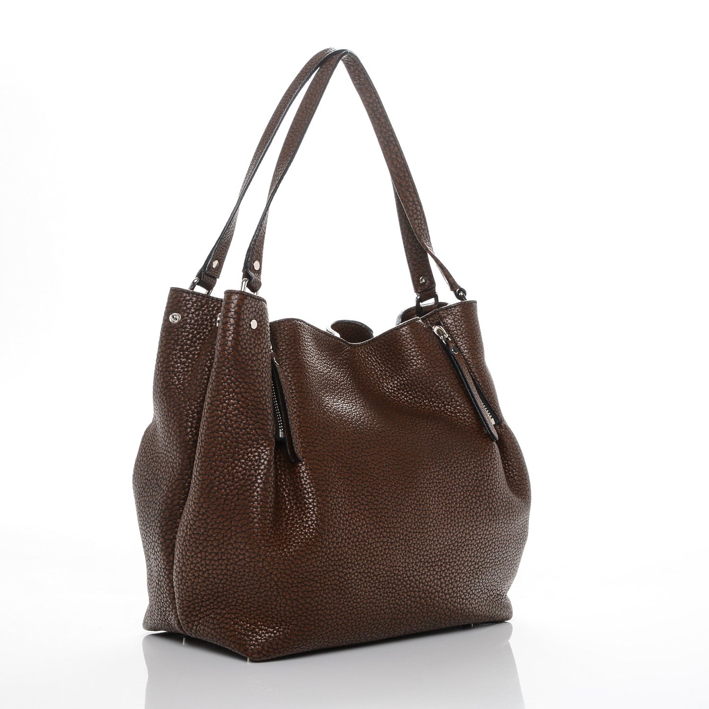 Grainy Calfskin House Check Medium Maidstone Dark Brown