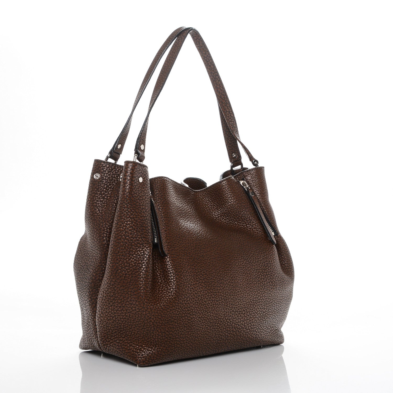 Burberry Grainy Calfskin House Check Medium Maidstone Dark Brown 3 of 6