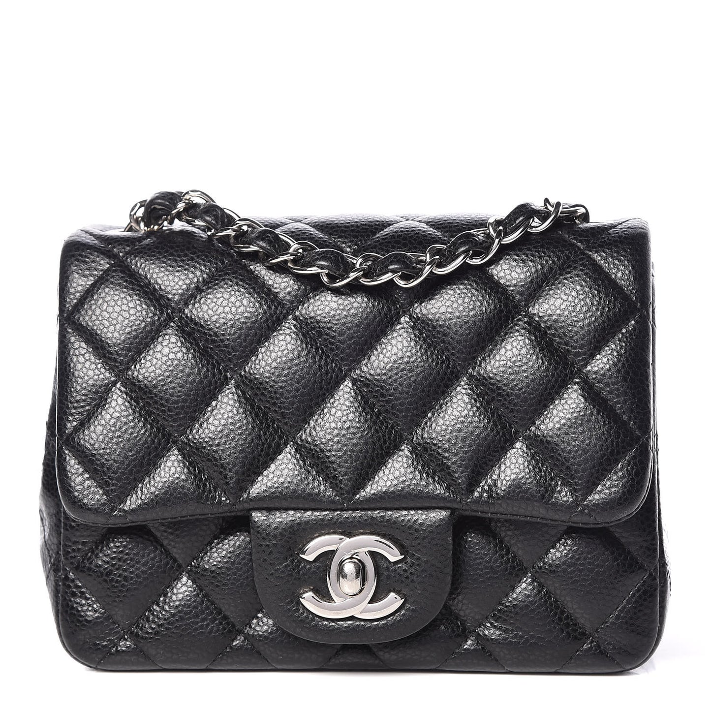 Caviar Quilted Mini Square Flap Black