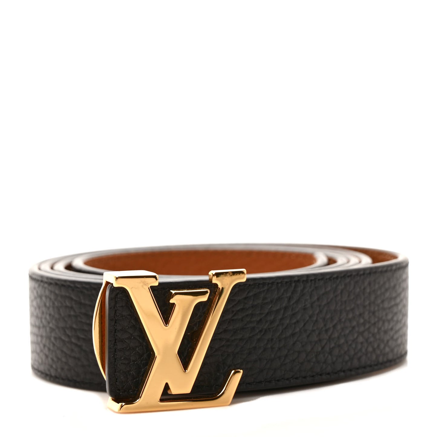 Taurillon Calfskin 30mm LV Initiales Reversible Belt 110 44 Black