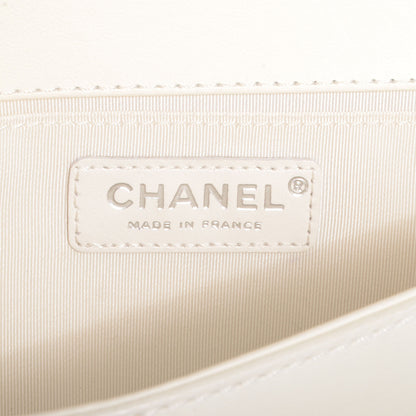Chanel Lambskin Quilted Medium Boy Flap Black Beige 7 of 9