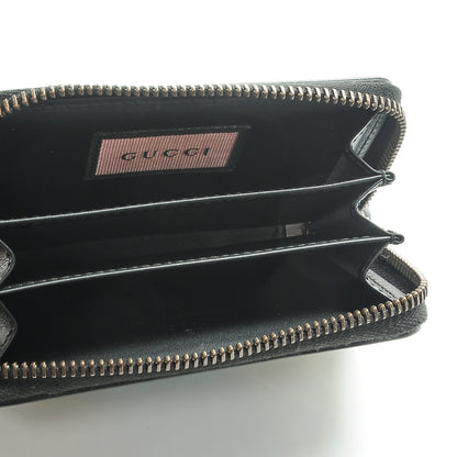 Gucci Calfskin GucciGhost Zip Around Card Case Black New Acquamarine 5 of 7