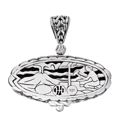 John Hardy Sterling Silver Oval Palu Hammered Pendant 5 of 8