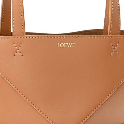 Loewe Shiny Calfskin Mini Puzzle Fold Tote Warm Desert 7 of 9