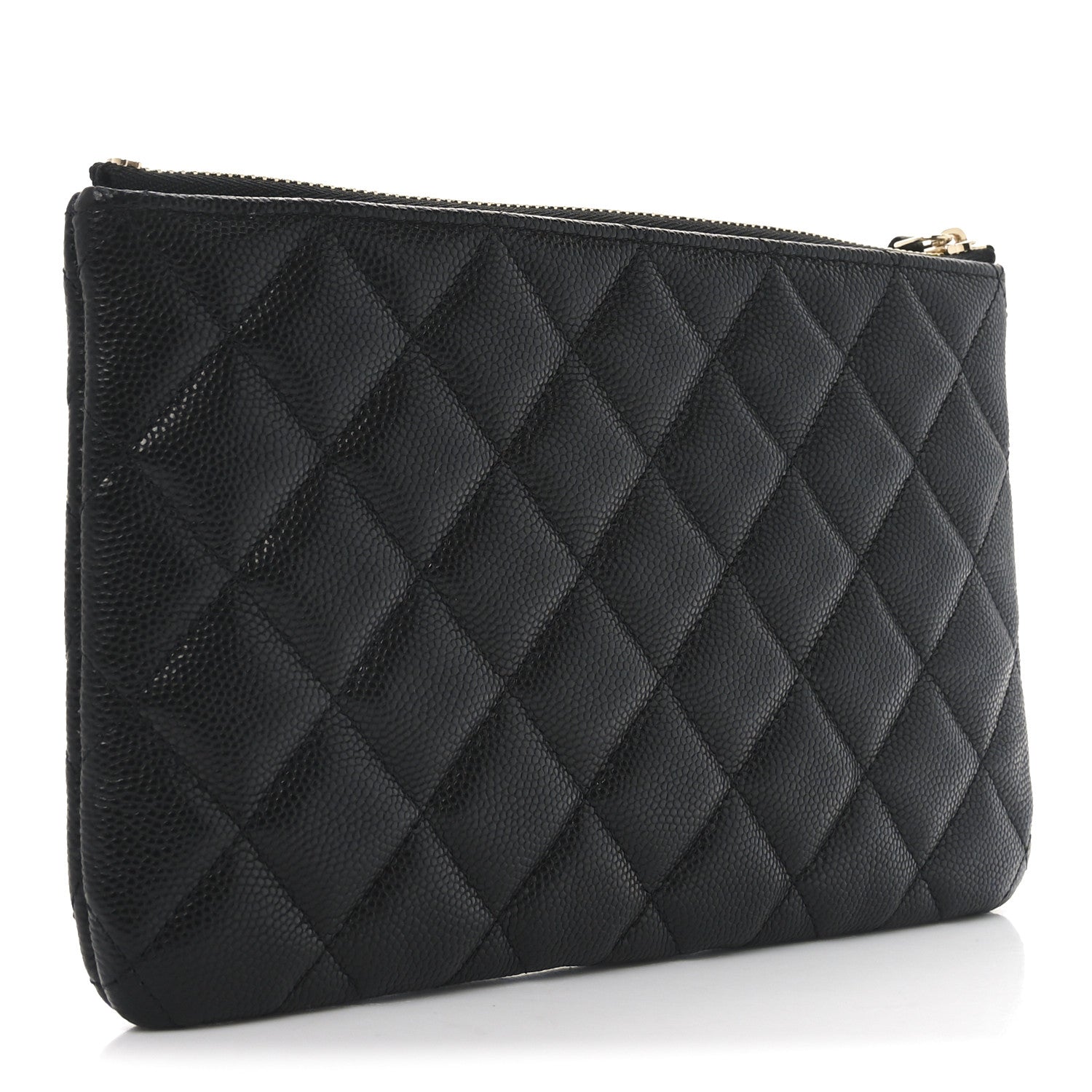 Chanel Caviar Quilted Crystal Enamel Cosmetic Case Black 3 of 8