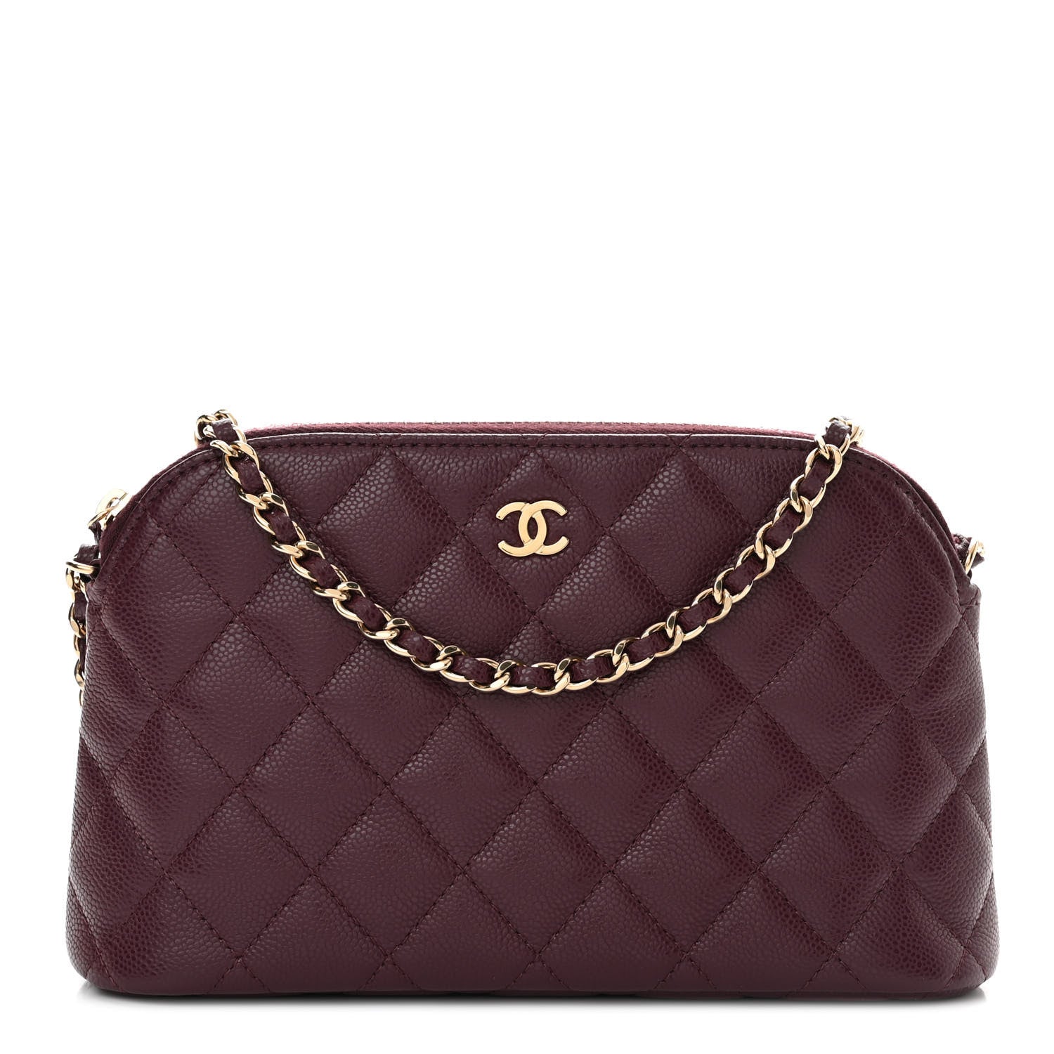 Chanel Caviar Quilted Classic Clutch With Chain Burgundy 1 of 12