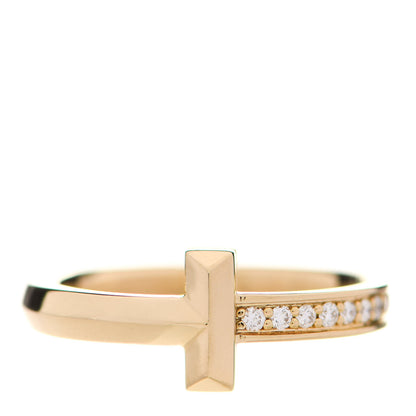 Tiffany 18K Yellow Gold Diamond T T1 Ring 52 6 1 of 5
