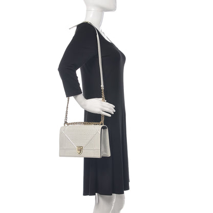 Christian Dior Patent Micro-Cannage Medium Diorama Flap Bag White 2 of 14