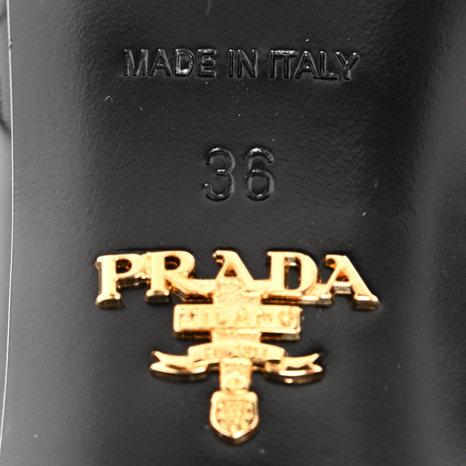 Prada Vernice Metal Triangle Logo 35mm Loafer Pumps 36 Black 8 of 9