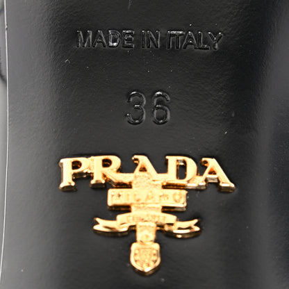 Prada Vernice Metal Triangle Logo 35mm Loafer Pumps 36 Black 8 of 9