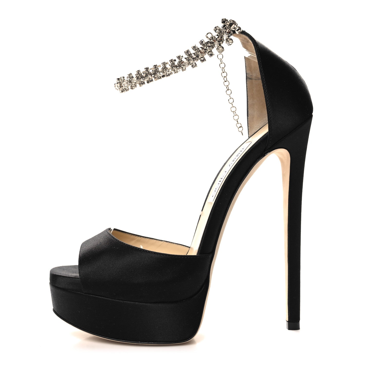 Jimmy Choo Satin Crystal Max Bing 150 Pumps 40 Black 1 of 9