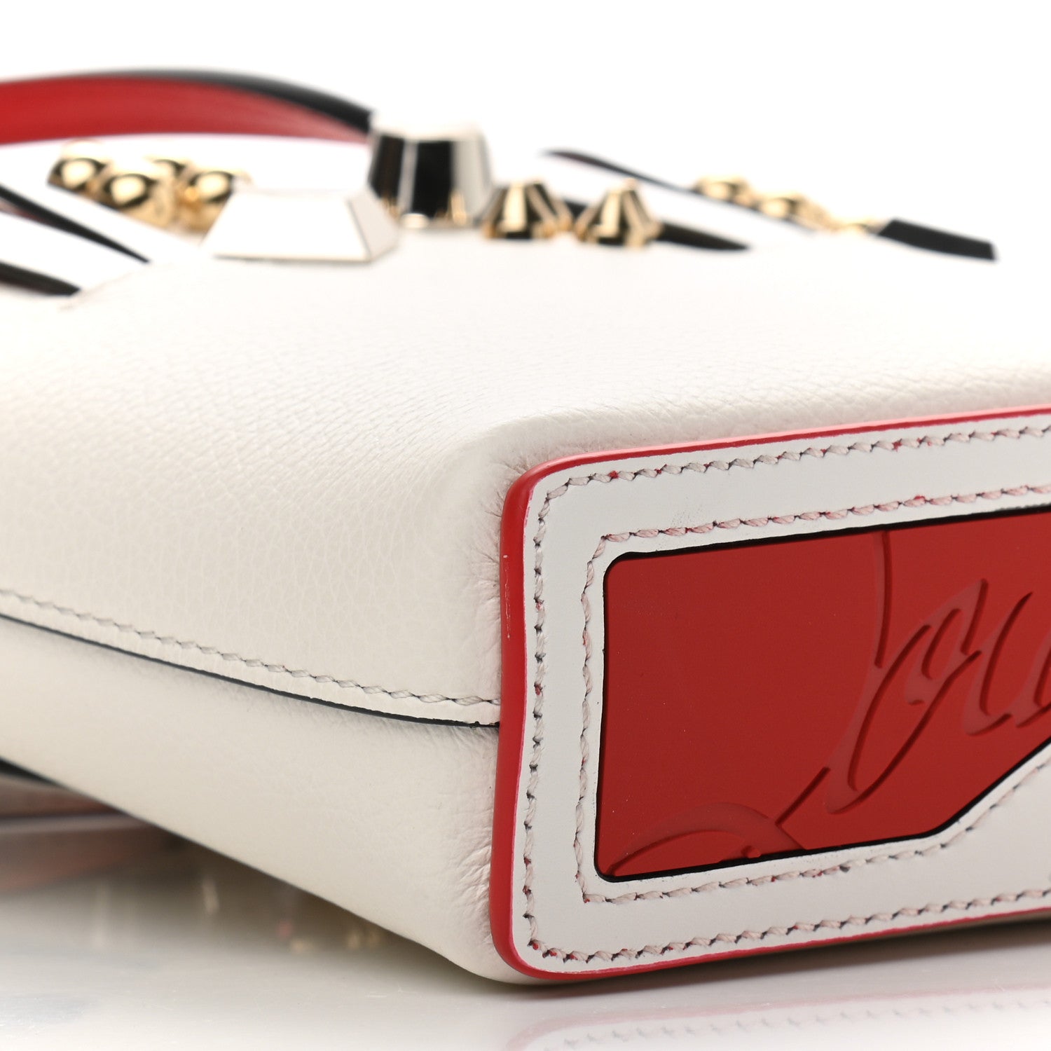 Christian Louboutin Calfskin Empire Spike Studded Mini Courones Tote Blanco Multicolor 9 of 10