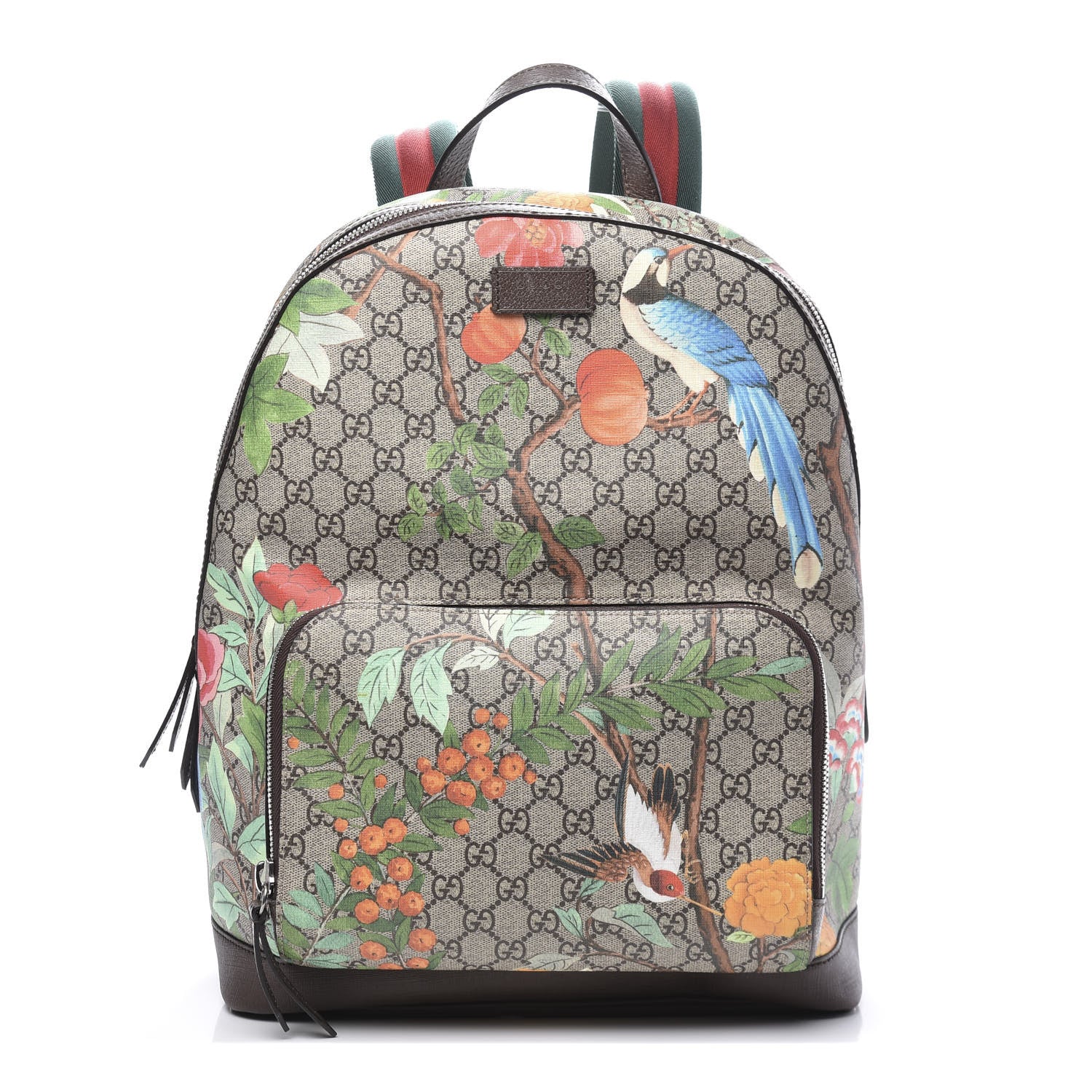 Gucci GG Supreme Monogram Tian Web Small Day Backpack Beige Multicolor New Acero 1 of 17