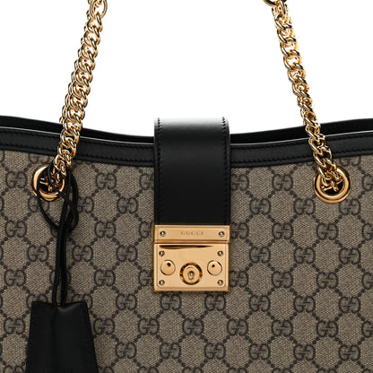 Gucci GG Supreme Monogram Medium Padlock Tote Black 8 of 12