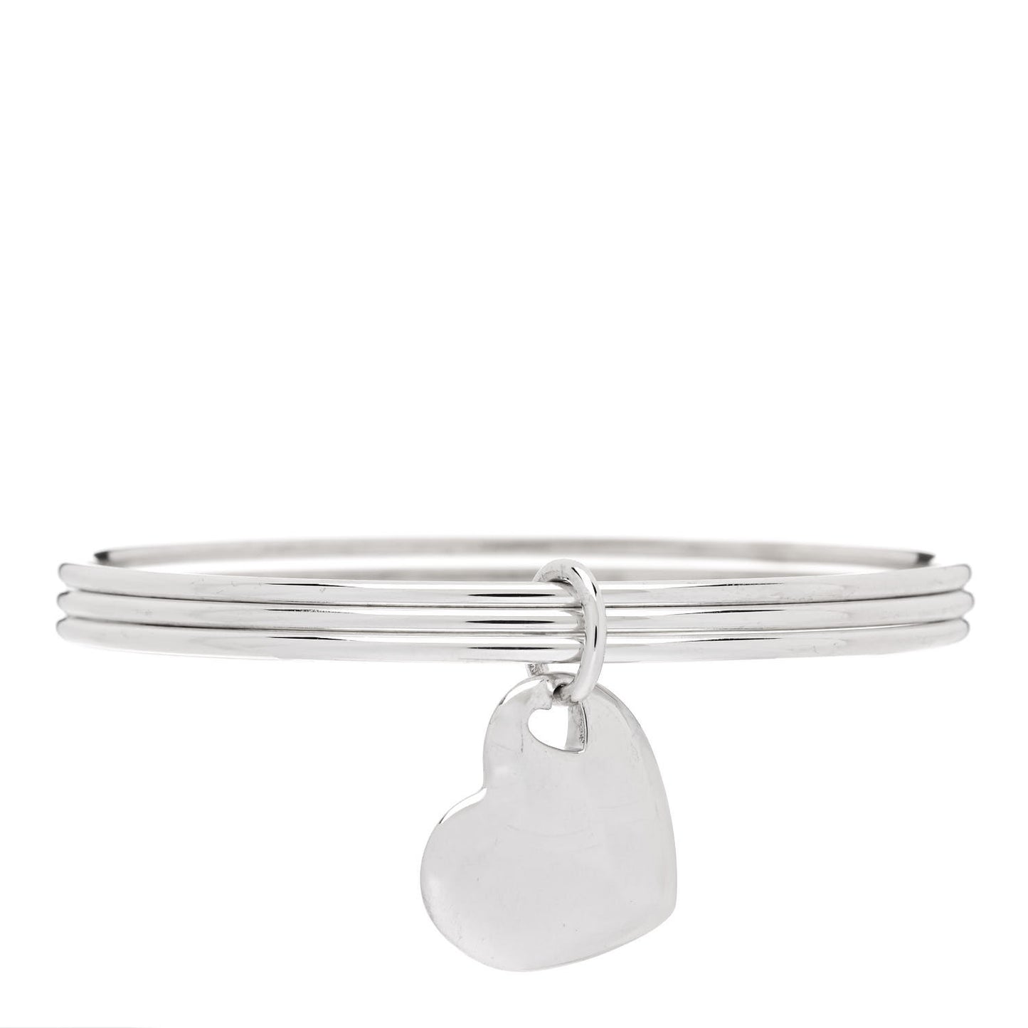 Sterling Silver Heart Triple Bangle Bracelet