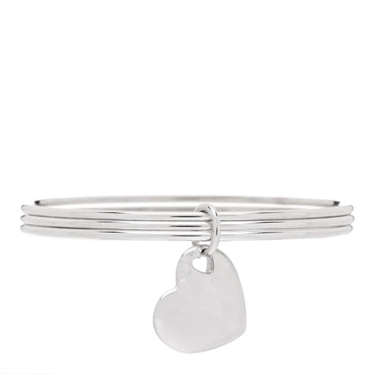 Tiffany Sterling Silver Heart Triple Bangle Bracelet 1 of 3