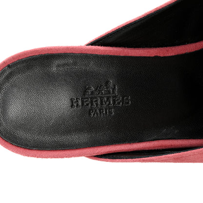 Hermes Suede Goatskin Oz Mules 38 Rose De Venise 8 of 10