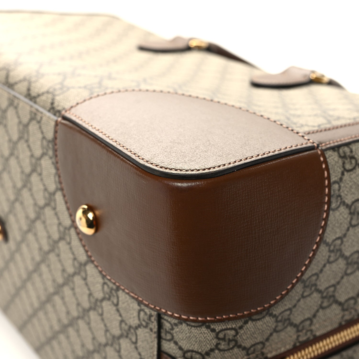 Gucci GG Supreme Monogram Azalea Calfskin Retro Interlocking G Duffle Bag Beige Ebony Brown Sugar 11 of 11