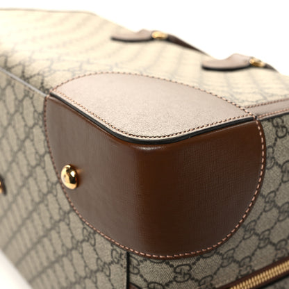 Gucci GG Supreme Monogram Azalea Calfskin Retro Interlocking G Duffle Bag Beige Ebony Brown Sugar 11 of 11