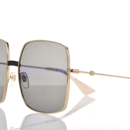 Gucci Metal Rectangular Guccify Frame Sunglasses GG0414S Gold 6 of 9
