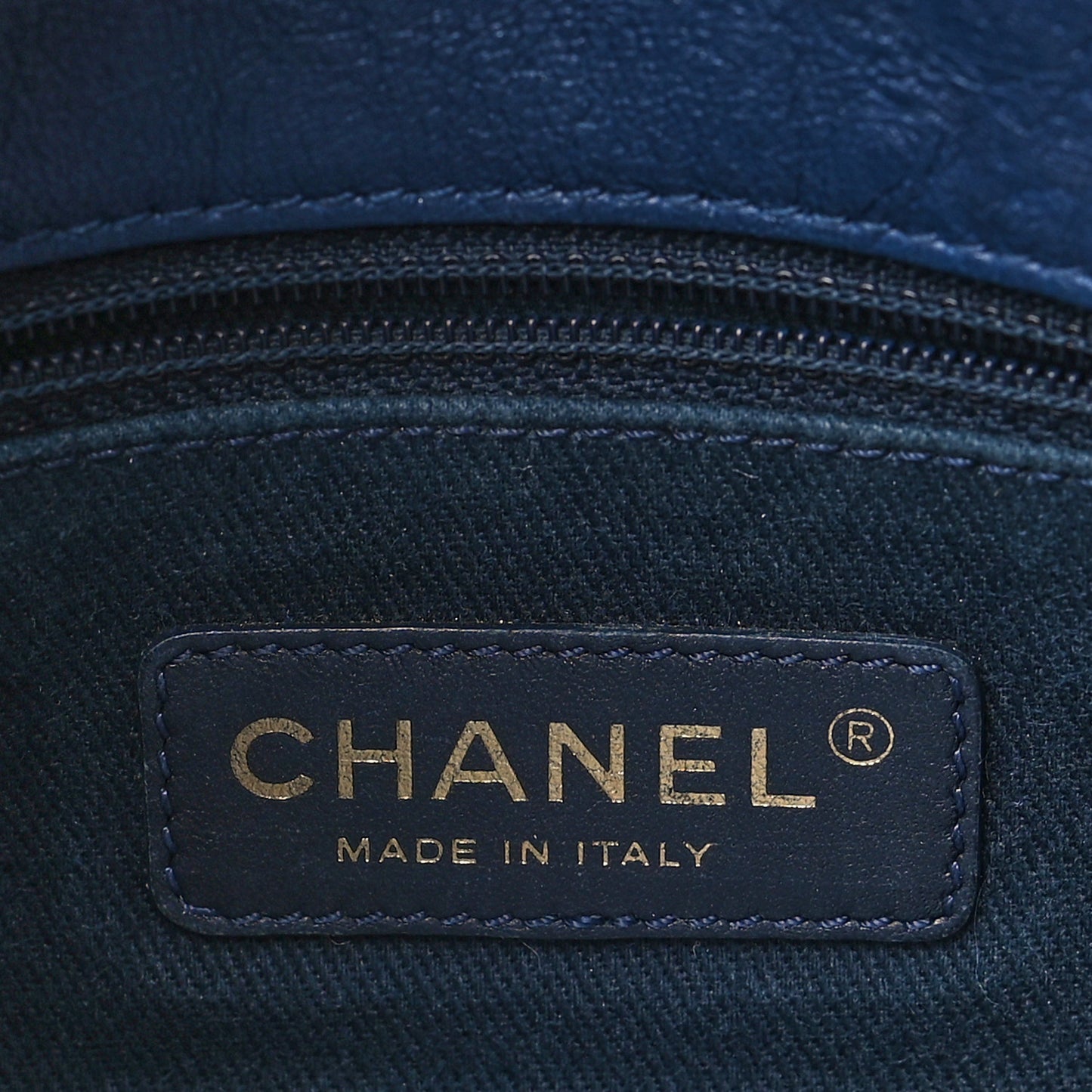 Calfskin Surpique Chevron Small Flap Navy