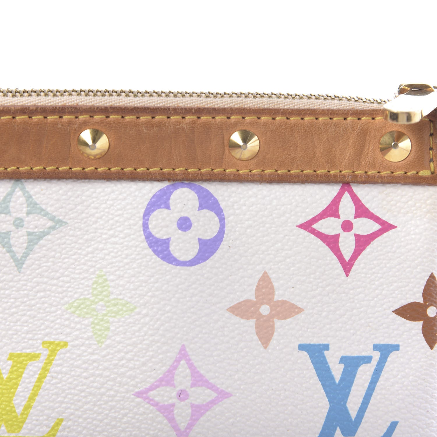Louis Vuitton Monogram Multicolor Pochette Accessories White 13 of 14