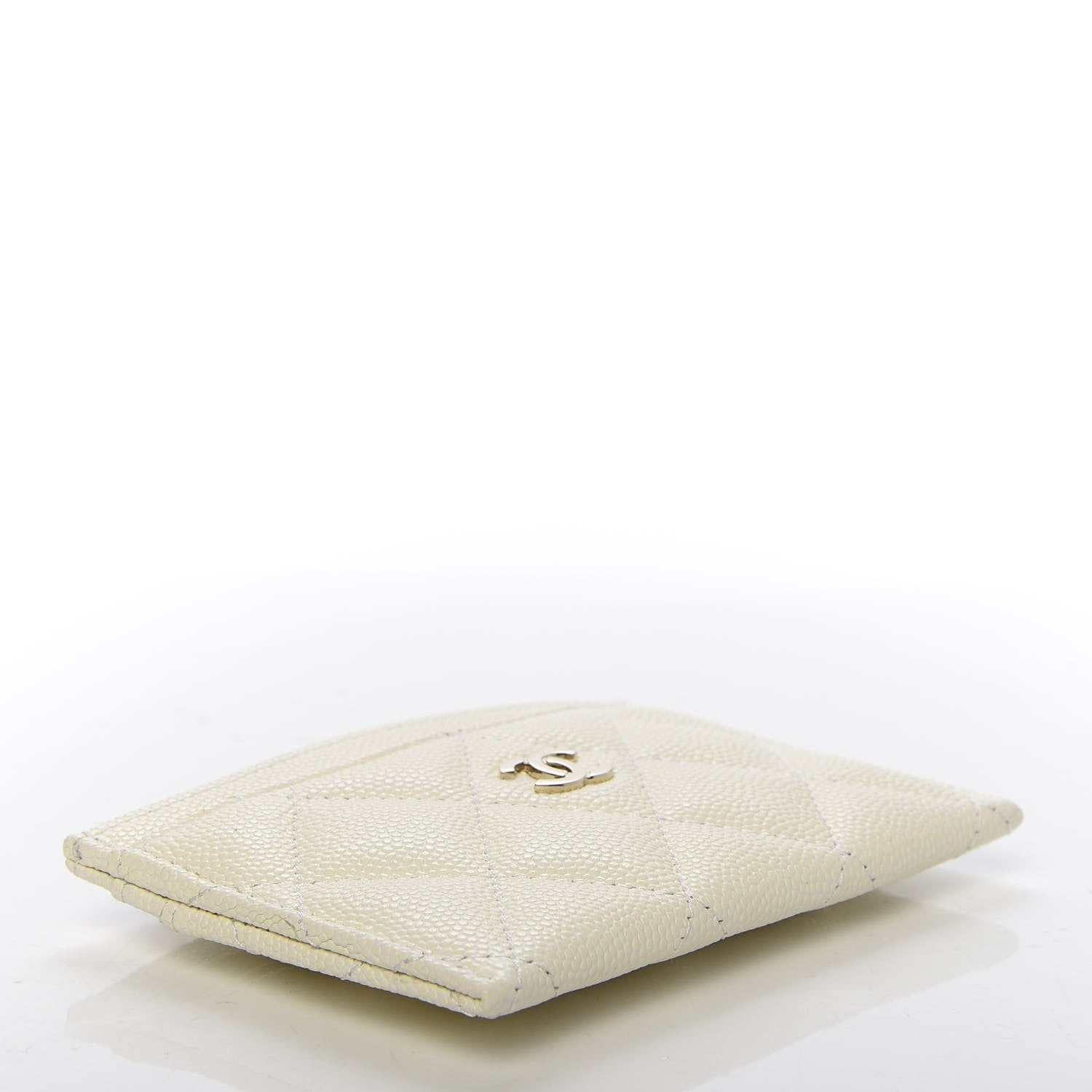 Chanel Caviar Quilted Card Holder White 4 of 9