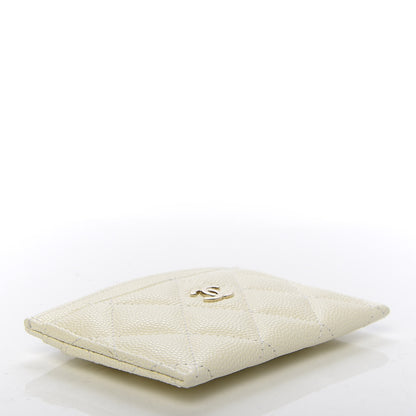Chanel Caviar Quilted Card Holder White 4 of 9