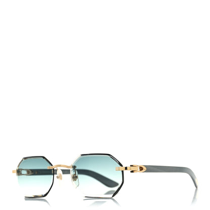 Cartier Wood Elongated C de Cartier Rimless Sunglasses Green 1 of 7