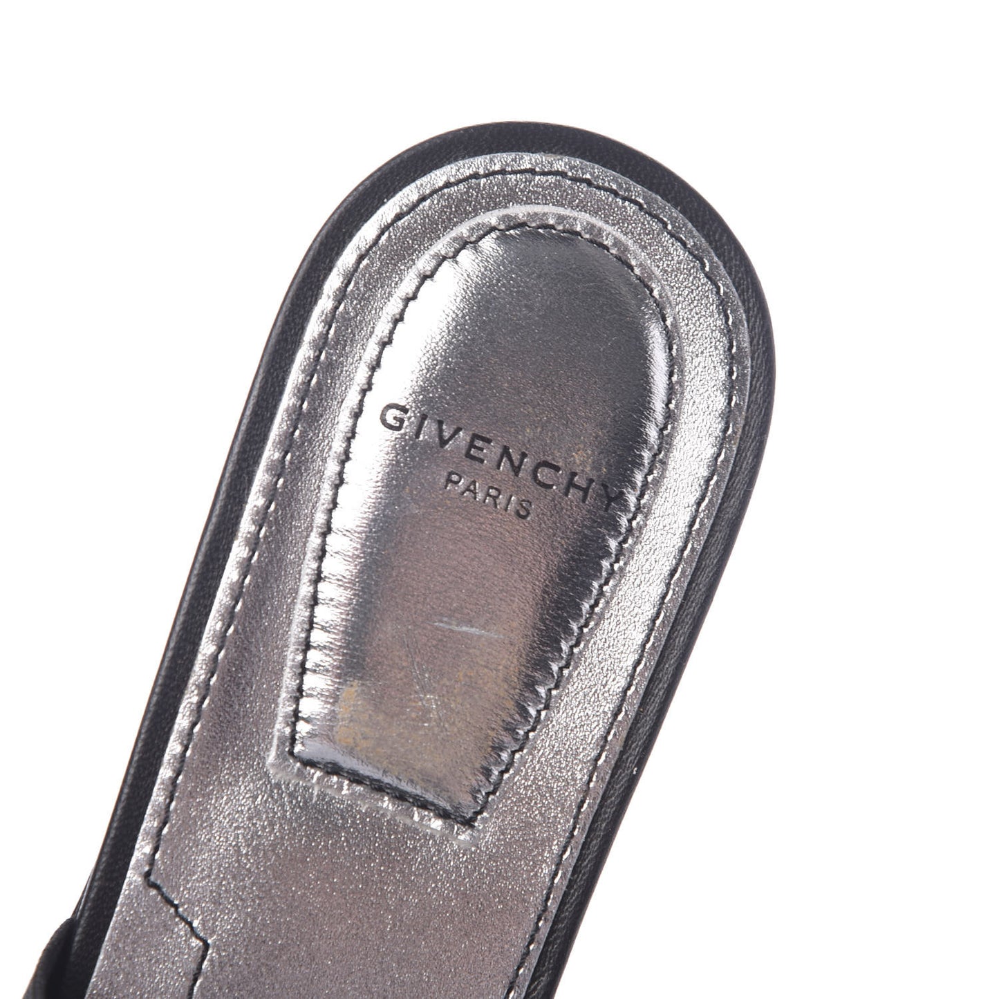 Calfskin Bedford Logo Mule Slides 36.5 Black