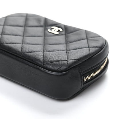 Chanel Caviar Quilted Small Curvy Pouch Cosmetic Case Black 9 of 10
