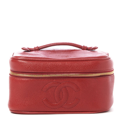 Chanel Caviar Vanity Cosmetic Case Red 1 of 9
