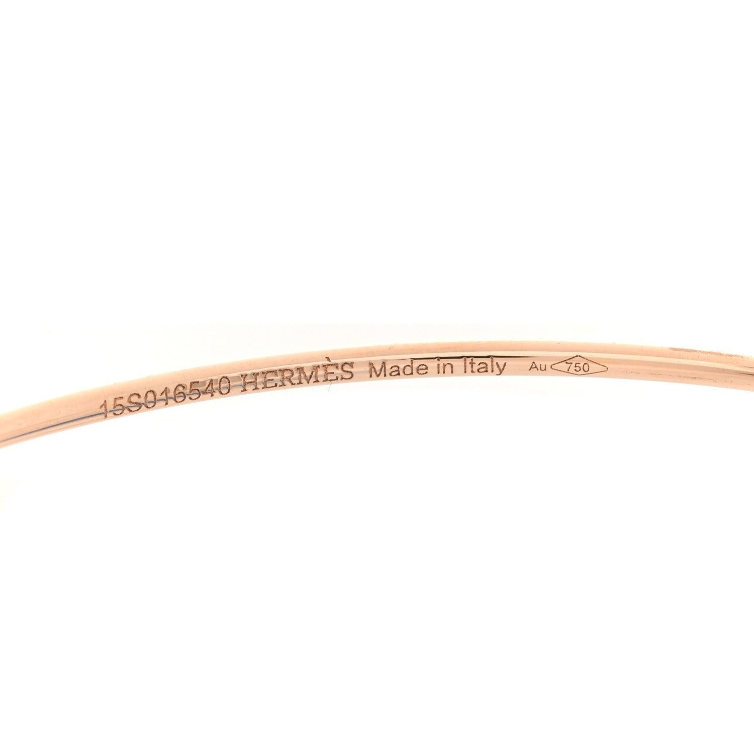 Hermes 18K Rose Gold Filet D'Or Hoop Earrings 4 of 5