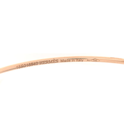 Hermes 18K Rose Gold Filet D'Or Hoop Earrings 4 of 5